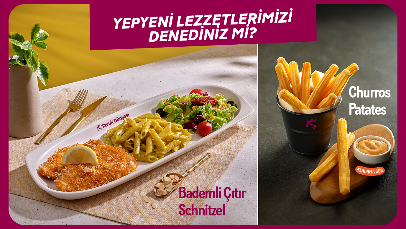 Dünya Lezzetlerine Tavuk Dünyası Yorumu: Bademli Çıtır Schnitzel & Churros Patates