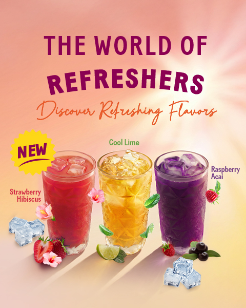 Discover refreshing flavors with the brand new Refreshers!