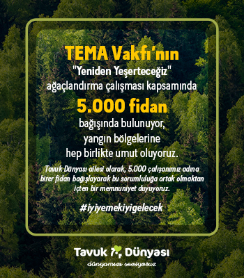 TEMA Vakfı'nın ''Yeniden Yeşerteceğiz'' ağaçlandırma çalışması kapsamında 5.000 fidan bağışında bulunduk.